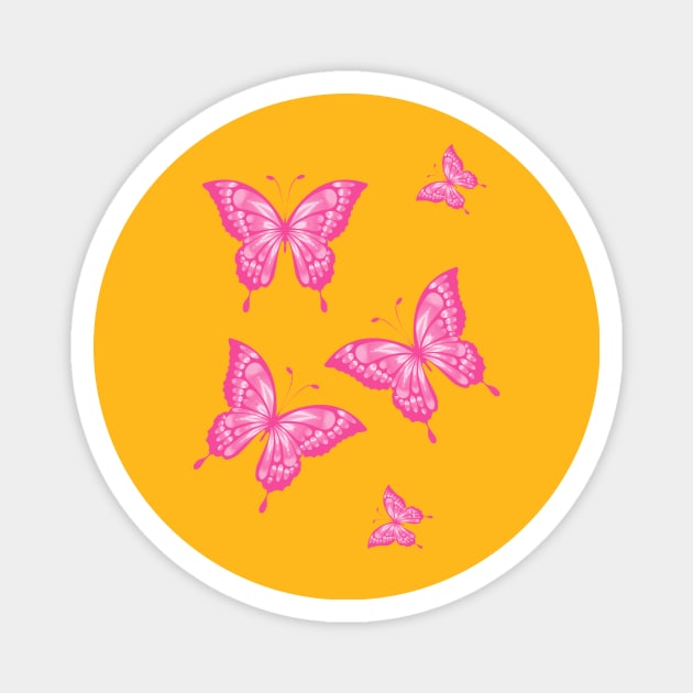 Pink butterfly Magnet by Imutobi